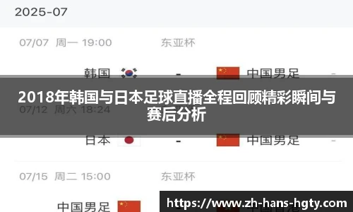 2018年韩国与日本足球直播全程回顾精彩瞬间与赛后分析